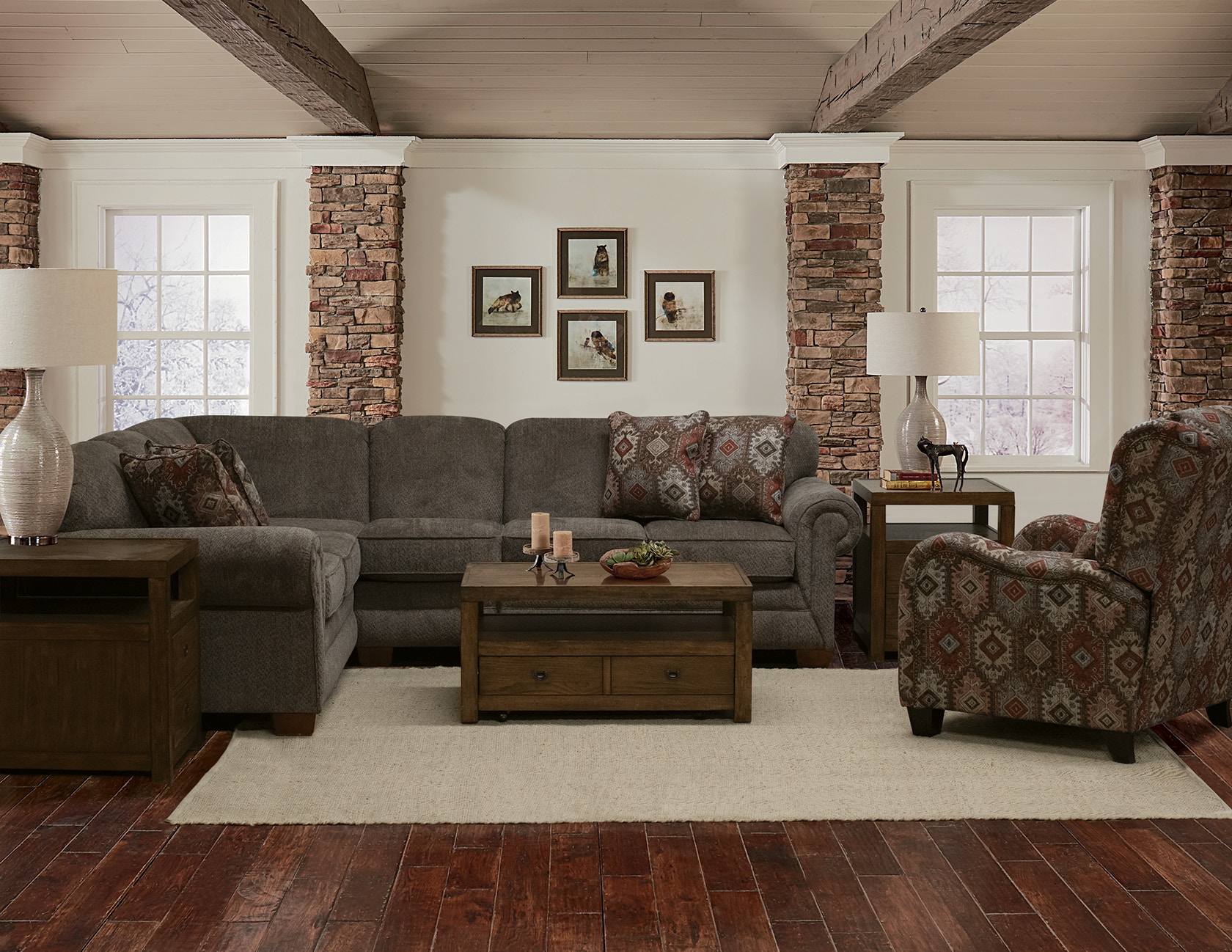 England Living Room Monroe Sectional 1430RSect Trivett's Furniture
